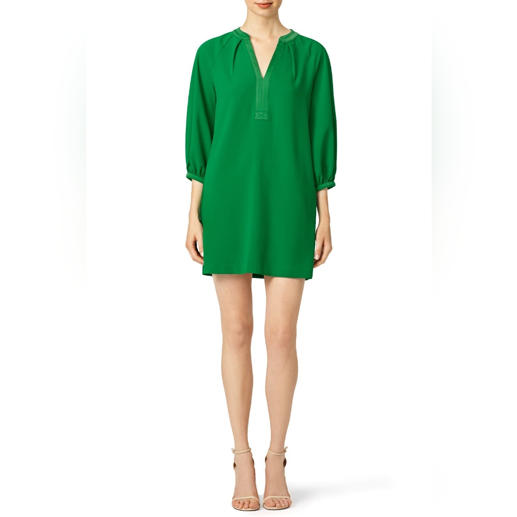Trina Turk Green Pipkin Mini Dress 3/4 Sleeve